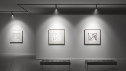 Illustration 3D rendering large luxury modern bright interiors Living room mockup computer digitally generated image