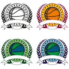 Vector illustration basketball logo set
