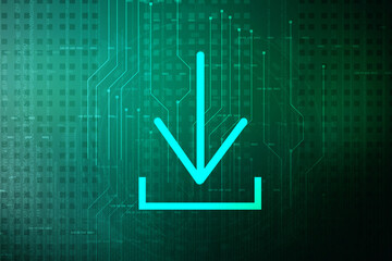 2d rendering Downloading arrow icon