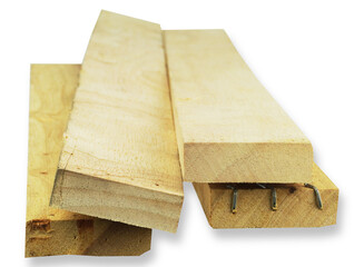 Logs, wooden lumber texture background. Timber industry concept. Close up, selective focus.