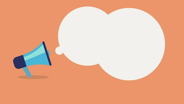 Megaphone emits speech bubbles with room for copy