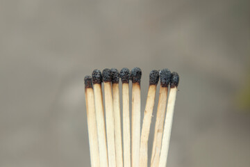 Burnt matches are like burnt fates in the cities of Ukraine, which was attacked by the Russian Federation. War in Ukraine. Mariupol, Kharkiv, Kyiv