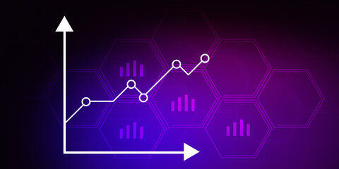 2d rendering Stock market online business concept. business Graph 