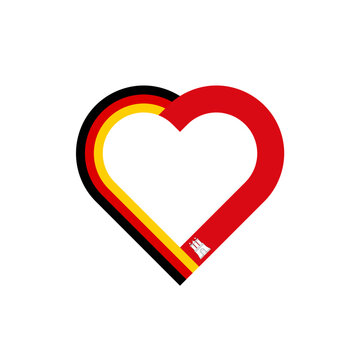 unity concept. heart ribbon icon of germany and hamburg flags. vector illustration isolated on white background
