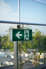 Fire exit sign at the rooftop