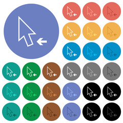 Arrow cursor left outline round flat multi colored icons