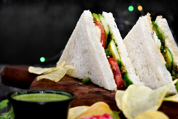 Veg Sandwich also called Bombay Sandwich 