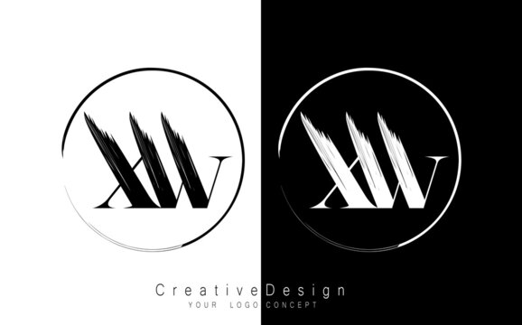 XW letter logo design template vector