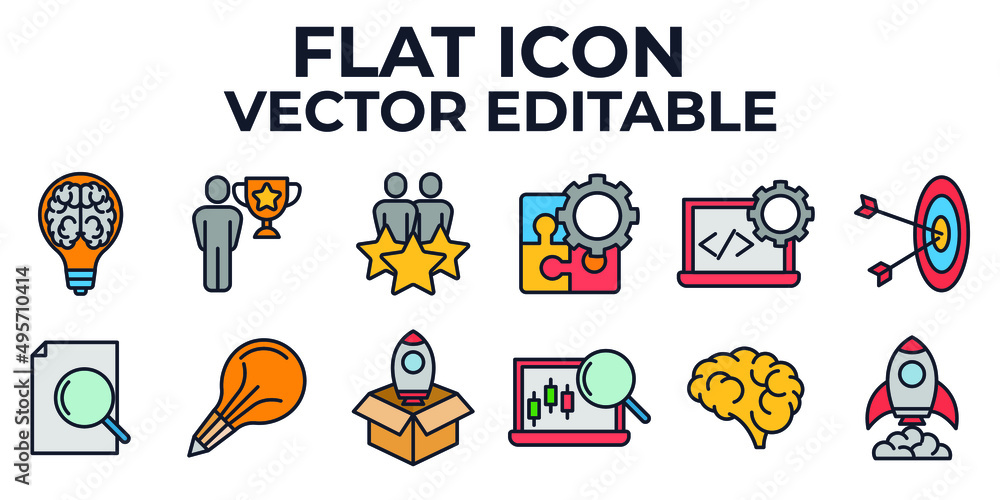 Poster startup set icon symbol template for graphic and web design collection logo vector illustration