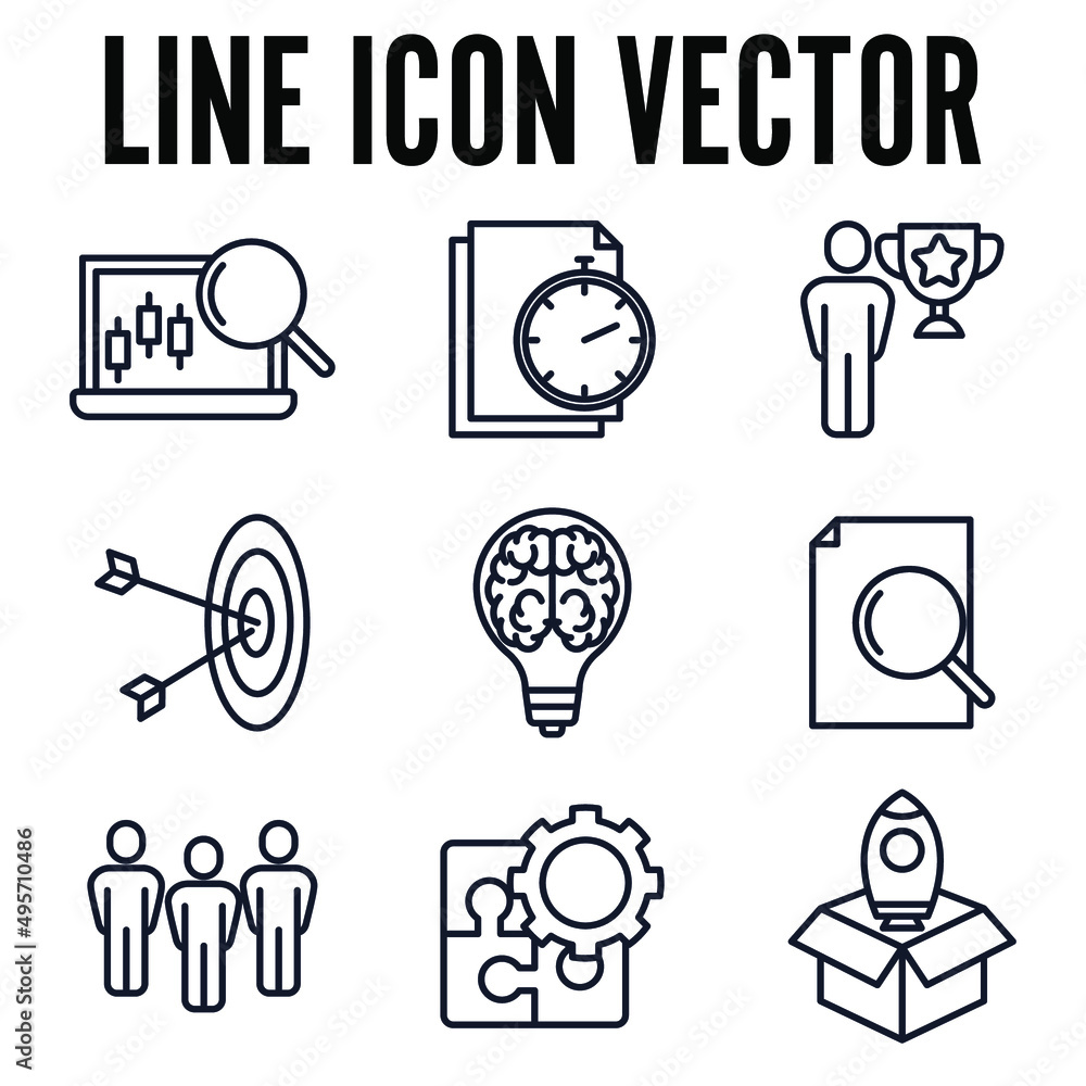 Poster startup set icon symbol template for graphic and web design collection logo vector illustration