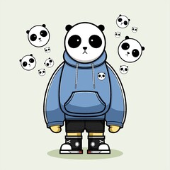 Panda Cartoon Vector Character Illustration