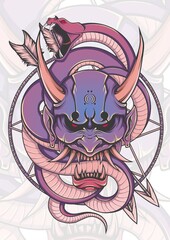 Onimusha Demon Mask Illustration Design