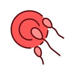 Conceiving icon. Female reproductive system disease illustration.