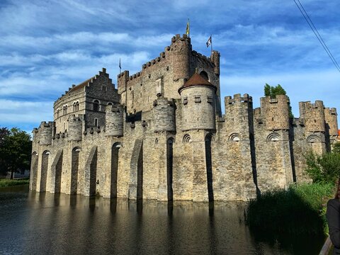 Gent Castle in Water. Belgium.