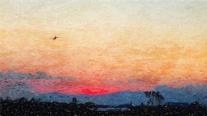 Watercolor and pastel drawing nature landscape, tropical travel and touristic place, Seychelles island vacation, trend print for poster, textile or canvas. Modern fine arts design wallpaper. Wall art