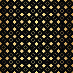 Geometric gold seamless repeat pattern background, gold and black wallpaper.