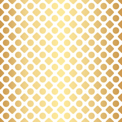 Geometric gold seamless repeat pattern background, gold and white wallpaper.