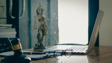 sculpture justice bronze lady book and hammer Statue of Justice - Female Judge or the legendary...
