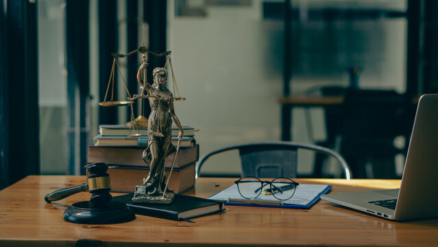 sculpture justice bronze lady book and hammer Statue of Justice - Female Judge or the legendary Eustitia. symbol of justice