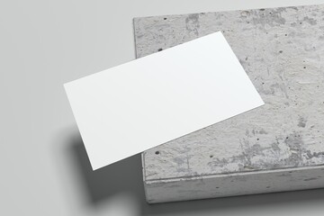 3d render of business card mockup on gray and granite background