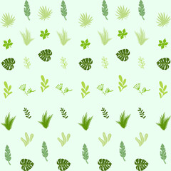 Tropical green leaf pattern is suitable for fabric, bed linen, tablecloths, notebook covers, clothes, backpacks, medical masks.