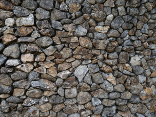 The walls are made of stacked stones.