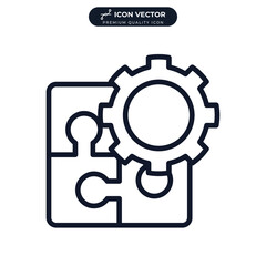 puzzle solution icon symbol template for graphic and web design collection logo vector illustration