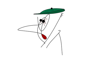 A surprised face with staring eyes