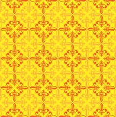 Gordijnen Vector illustration yellow seamless background with lily (fleur de lys) for print fabric or poster © SS1001
