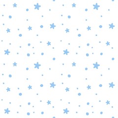Fototapeta na wymiar Seamless pattern with blue stars. Vector illustration.