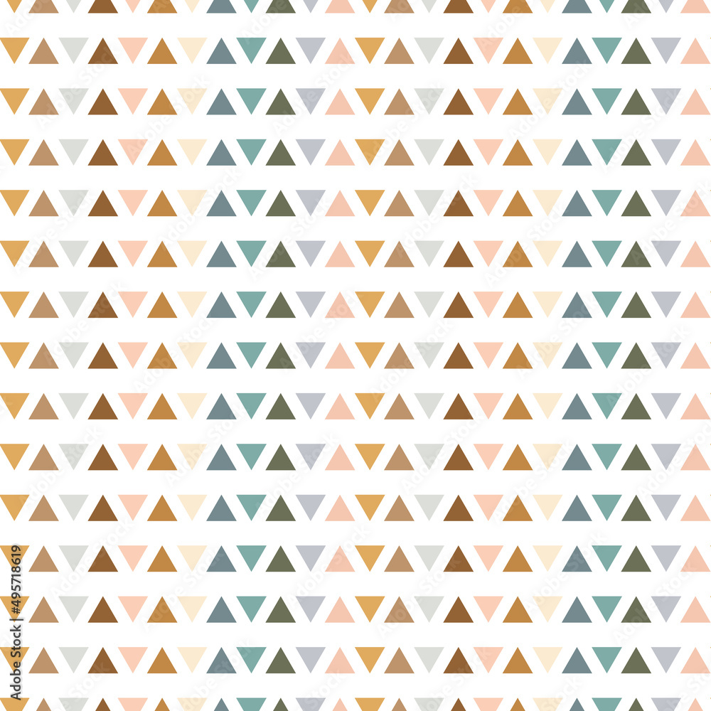 Poster abstract geometric vector pattern with triangles, seamless repeat background.
