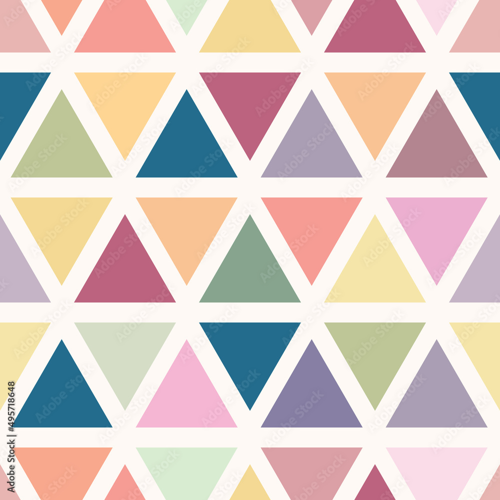 Poster abstract colorful, geometric vector pattern with triangles, seamless repeat background.