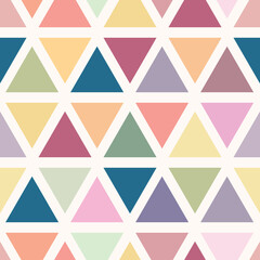 Abstract colorful, geometric vector pattern with triangles, seamless repeat background.