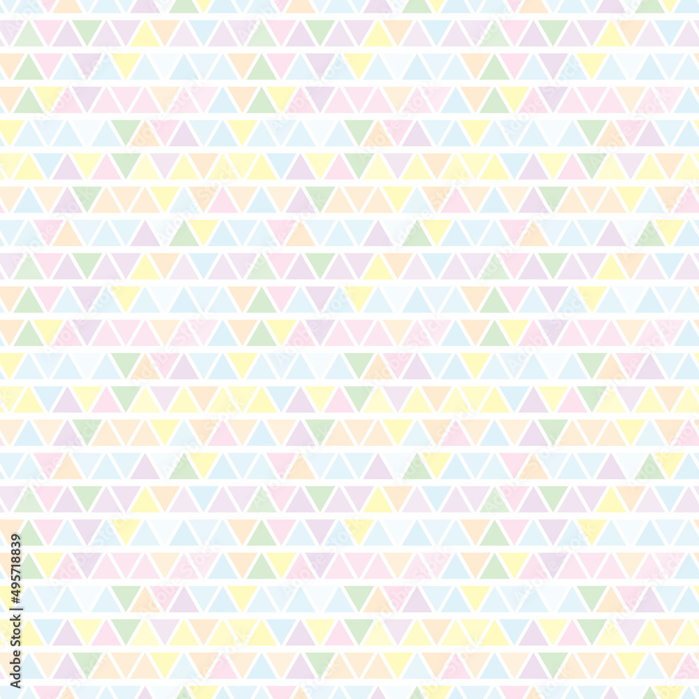 Poster pastel abstract geometric vector pattern with triangles, seamless repeat background.