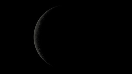 Moon surface rotation with a lot of crater