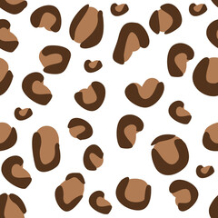 illustration of animal leopard seamless print. A collection of skins for printing on fabrics, textiles, dishes, clothes, household goods, paintings.
