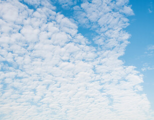 Fototapeta na wymiar The blue sky covered with white clouds