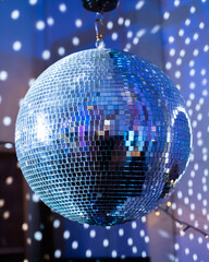 Closeup shot of a blue disco ball in Vienna, Austria