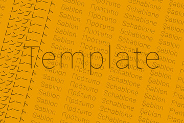 Word Template in languages of world. Logo Template on Daffodil yellow color