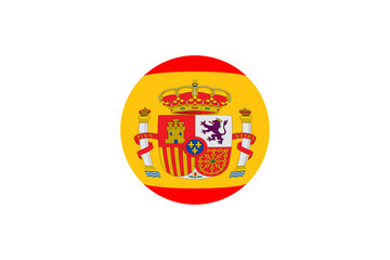 Spain. Flag of Spain. Ball 3D of Spain design. Horizontal design. Illustration of the flag of Spain. Horizontal design. Abstract design. Illustration. Map.  OTAN - NATO Spain flag. Spanish flag.