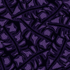 Banana leaf tropical seamless pattern. Jungle leaves background.