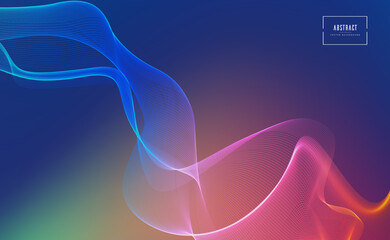 Abstract rainbow background. Modern wallpaper with glowing waves for poster, banner, flyer, card