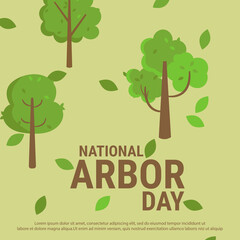 Arbor Day. Plant and tree vector. National Arbor Day Vector Illustration. Suitable for Greeting Card, Poster and Banner