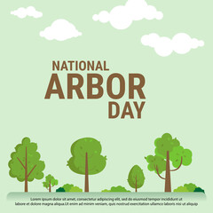 Arbor Day. Plant and tree vector. National Arbor Day Vector Illustration. Suitable for Greeting Card, Poster and Banner