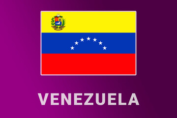 Venezuela  flag. VE national banner. Venezuela  patriotism symbol and name.