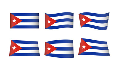 Cuba Flag Waving Flags Set Cuban Wavy National Symbol Banner Icon Vector Stickers Caribbean South Central America Wave Country City State Culture Nation Republic Kingdom Every All Flag Havana 3D