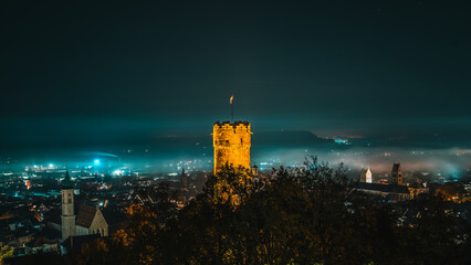 View of Ravensburg at night. Germany. - obrazy, fototapety, plakaty