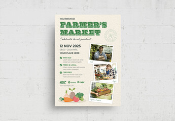 Farmers Market Organic Food Poster Flyer Layout