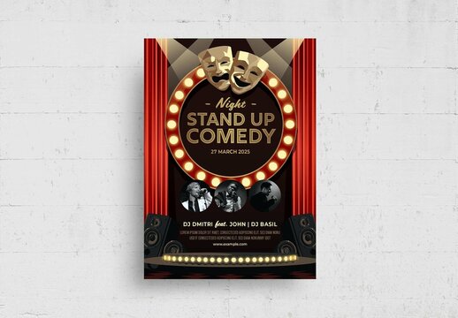 Stand Up Comedy Night Flyer Poster Theatre Theme