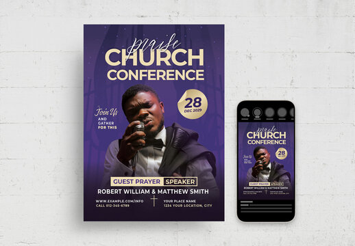 Purple Christian Church Flyer Poster